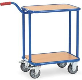 Fetra Griffroller KF 33 mit zwei Holzplattformen in Blau, B: 45 cm, L: 60 cm, Tragkraft 250 kg - Bild 1