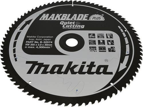 Makita Kreissägeblatt B-32574 in Silber, Durchmesser: 355 mm, Breite: 80 mm - Bild 1