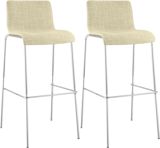 CLP Barhocker 2er Set Hover mit Lehnen, stapelbare Barstühle mit Stoffbezug und Metallgestell, bis 150 kg belastbar - Bild 1