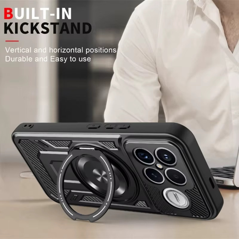 Heavy Duty Schutzhülle für Xiaomi Poco F8 Ultra und F8 Pro mit Ring-Ständer Halterung in Schwarz und Gold - Bild 3