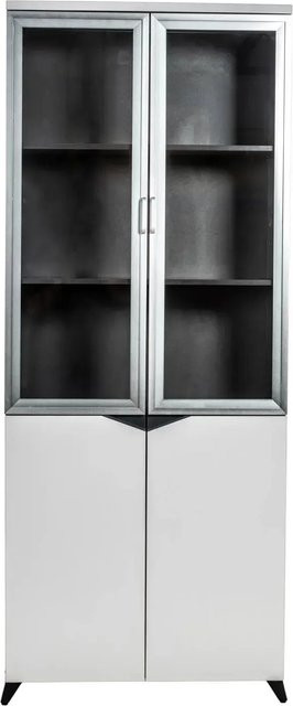 Jet-Line Aktenschrank Carlo mit Glastüren in Schwarz-Weiß, H: 200 cm, B: 80 cm, T: 40 cm - Bild 1