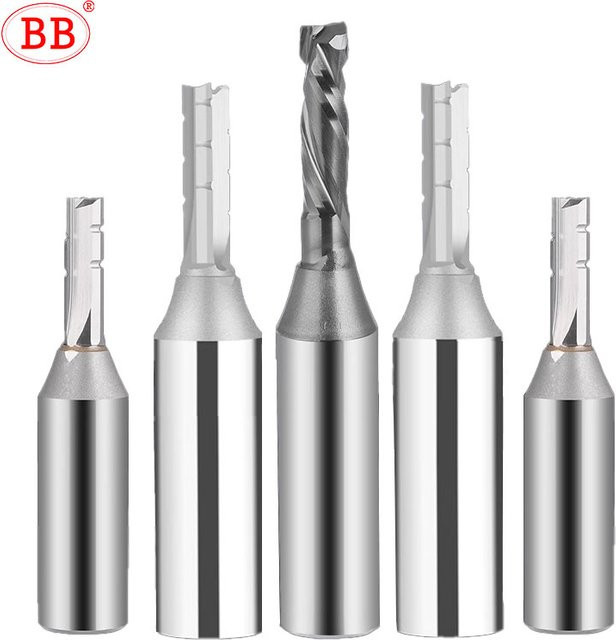 BB Straight Slot Bit Fräser für CNC Holz Gravur Maschinen, TCT Schaftfräser in Silber, Schaft Durchmesser: 12,7 mm - Bild 1