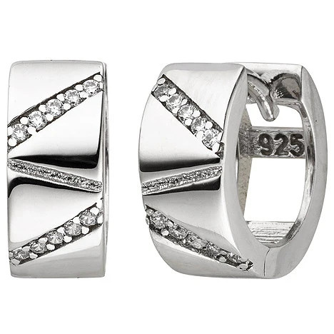 Colfem Creolen 925 Sterling Silber, 20 Zirkonia, Damen - Bild 1