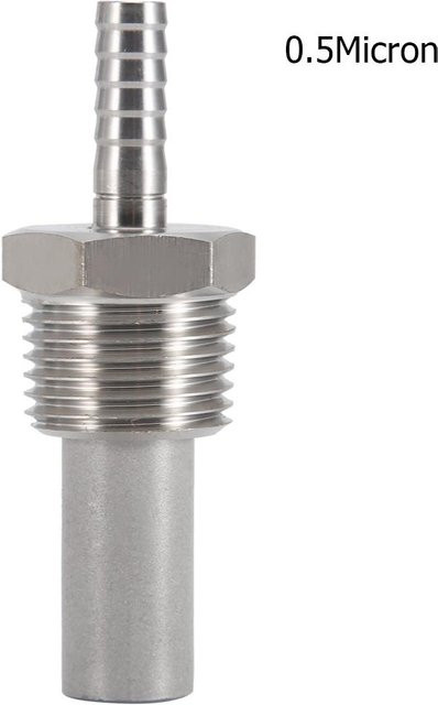 TOMTOP JMS Sauerstoffstein für Inline-Karbonisierung und Belüftung mit 1/2 MPT und 1/4 Tülle, 0,5 Mikron, Grau/Silber aus Edelstahl - Bild 1