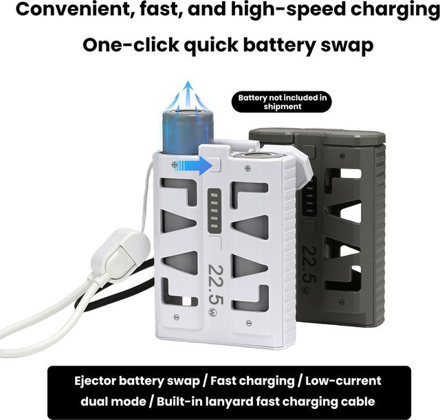 Aideepen DIY Powerbank-Kit für 2x 21700 Akkus mit Ein-Klick-Wechsel, Dual-Modus Schnellladung 22,5W, Farbe: Weiß - Bild 1