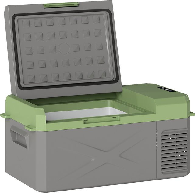 Outsunny Kompressor Kühlbox mit ECO Modus und Gefrierfunktion, 16,3 Liter, Grau-Grün, B/H/L: 32 x 60,2 x 27 cm - Bild 1