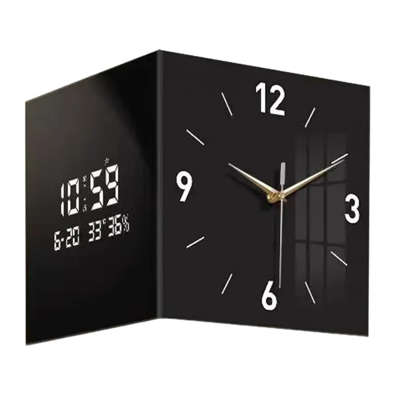 MagiDeal Eck-Digitaluhr in Pure White mit Datums- und Wochenanzeige zur Wandmontage - Bild 6