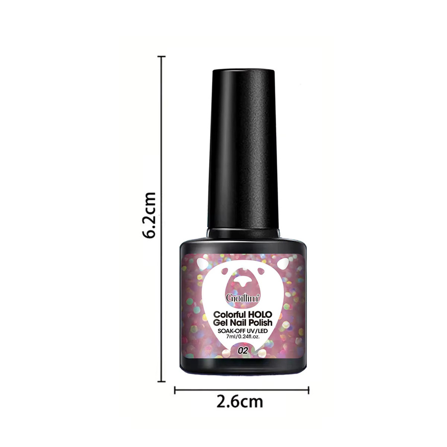 Groillim Glitzer-Gel-Nagellack, Lila, 7 ml - Bild 3