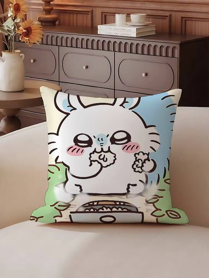 Momonga Kissenbezug aus Plüschstoff in Multicolour, quadratischer Kissenbezug mit doppelseitigem Druck, Breite: 40 cm, Breite: 40 cm, Höhe: 40 cm - Bild 3