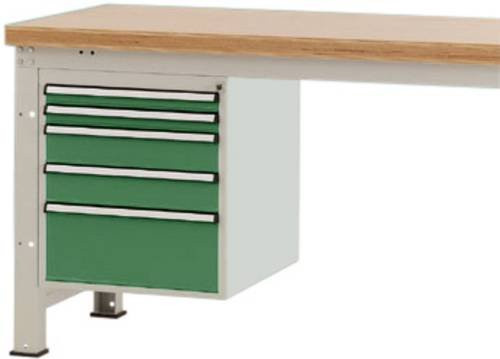 Manuflex Gehäuse-Unterbau PROFI ZB4881.6011 in Grün mit 5 Schubfächern, Nutzhöhe: 500 mm, für Werkbanktiefe: 700 mm - Bild 1