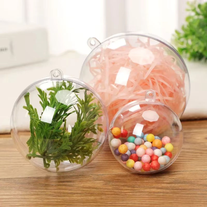 Transparente DIY Kunststoff Kugeln zum Befüllen als hängende Ornamente für Weihnachten, Hochzeit und Party, 1 bis 24 Stück - Bild 3