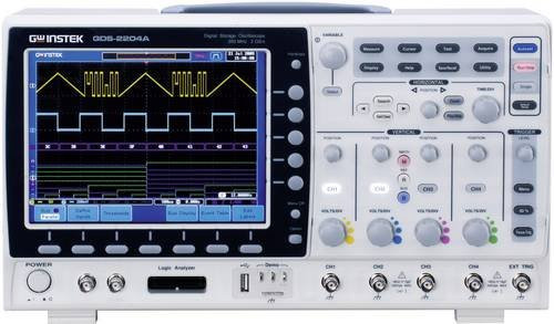 GW Instek GDS-2104A Digital-Oszilloskop mit 100MHz, 4 Kanälen, 2 GSa/s, 2 Mpts und 8 Bit Digital-Speicher (DSO) in Weiß - Bild 1