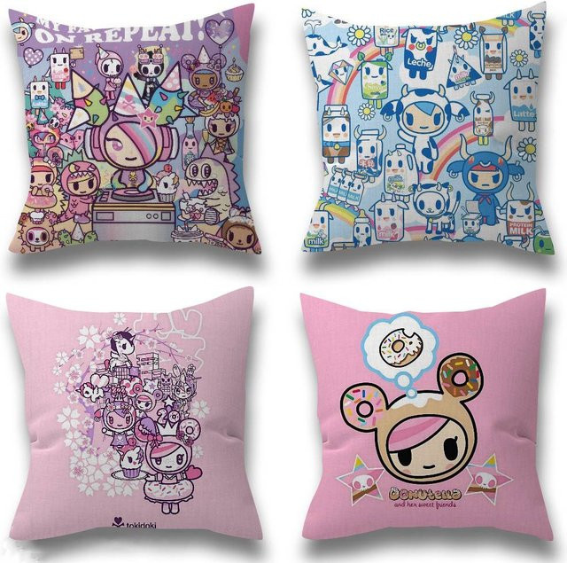 KAYOU Tokidoki Cartoon Kissenbezug, Mehrfarbig, B/H: 45 x 45 cm - Bild 1