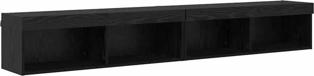 vidaXL TV-Schrankset mit LED in Schwarz und Eichen-Optik aus Holzwerkstoff - Bild 1