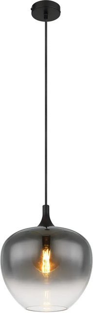 Globo Hängeleuchte Maxy in Schwarz mit rauchfarbenem Glas, höhenverstellbar, Durchmesser: 29 cm - Bild 1