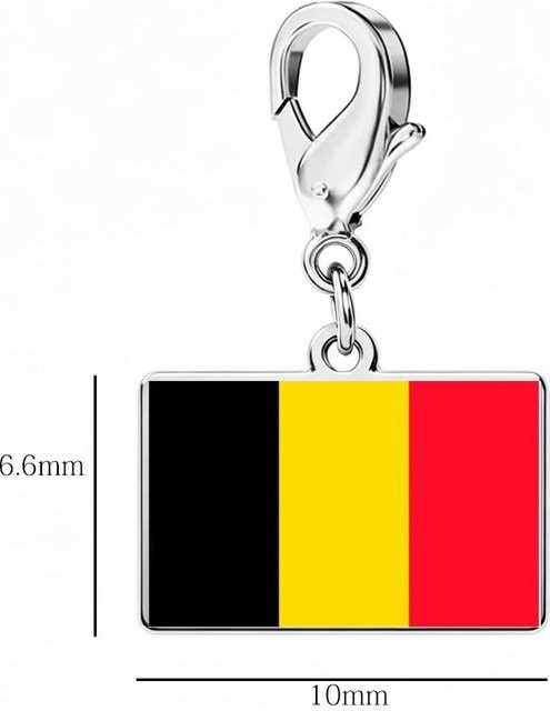 Armband Edelstahl, Länderflaggen Anhänger, Silber, Unisex - Bild 1