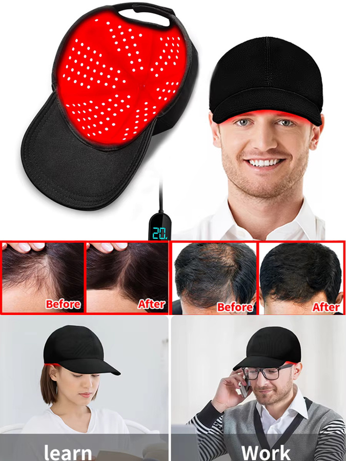 vilnason Haarwachstumskappe, Rotlichttherapie, 180 Infrarot-LEDs, 660 nm und 850 nm - Bild 6
