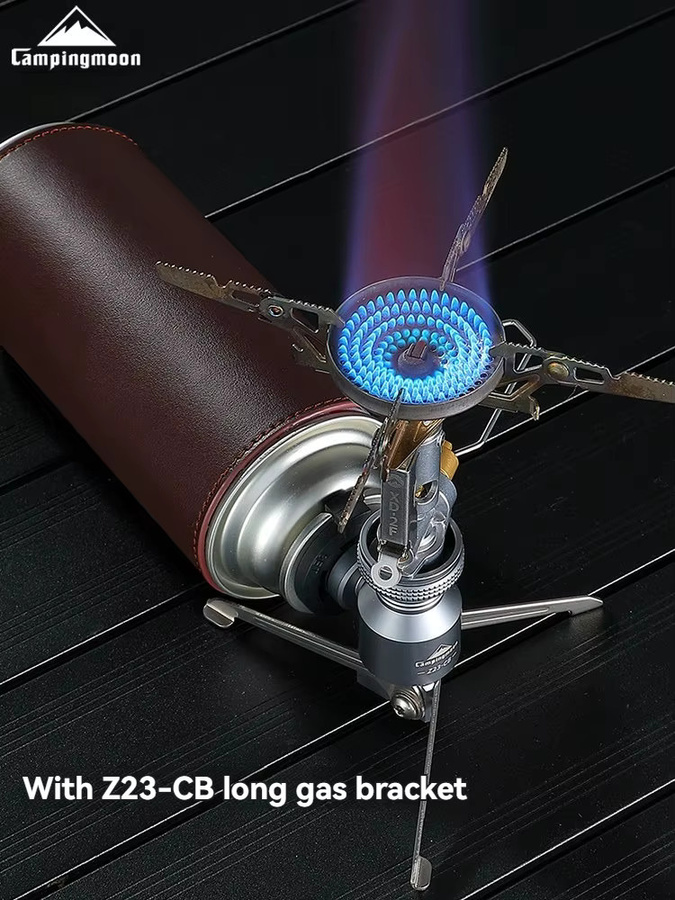 CAMPINGMOON Outdoor-Camping-Gaskocher XD-2F in Silber mit abnehmbarem Stativ und winddichtem Kochkopf - Bild 1
