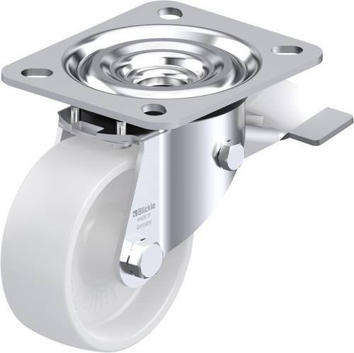 Blickle L-PO 80G-ST Lenkrolle mit Feststeller in Weiß, Rad-Durchmesser: 80 mm, Tragfähigkeit: 220 kg - Bild 1
