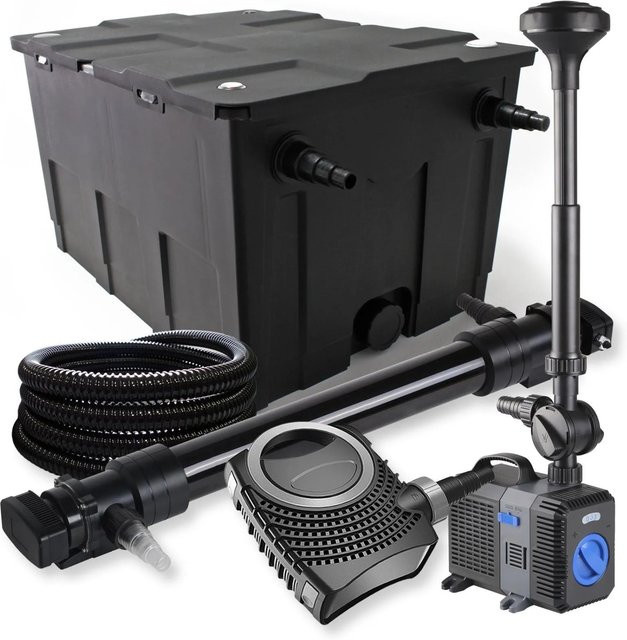 Sunsun 1-Kammer Filter Set Neo10000 mit 80W Pumpe und UVC Teichklärer für bis zu 60000L in Schwarz - Bild 1