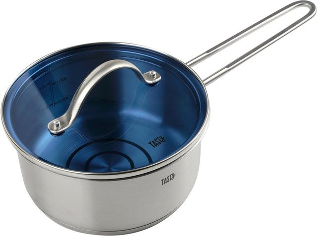 Tasty Soßentopf aus Edelstahl mit blauem Glasdeckel, Durchmesser: 16 cm - Bild 1