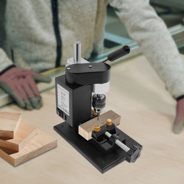 Elektrische Tischbohrmaschine 250W in Schwarz mit 7 Geschwindigkeiten und einstellbarem Bohrfutter aus Stahl und Aluminiumlegierung für Holz und Acryl - Bild 1