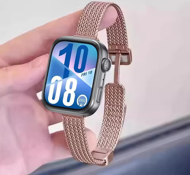 FancyWrist Uhrenarmband Edelstahl, Milanaise, Roségold, Unisex - Bild 1