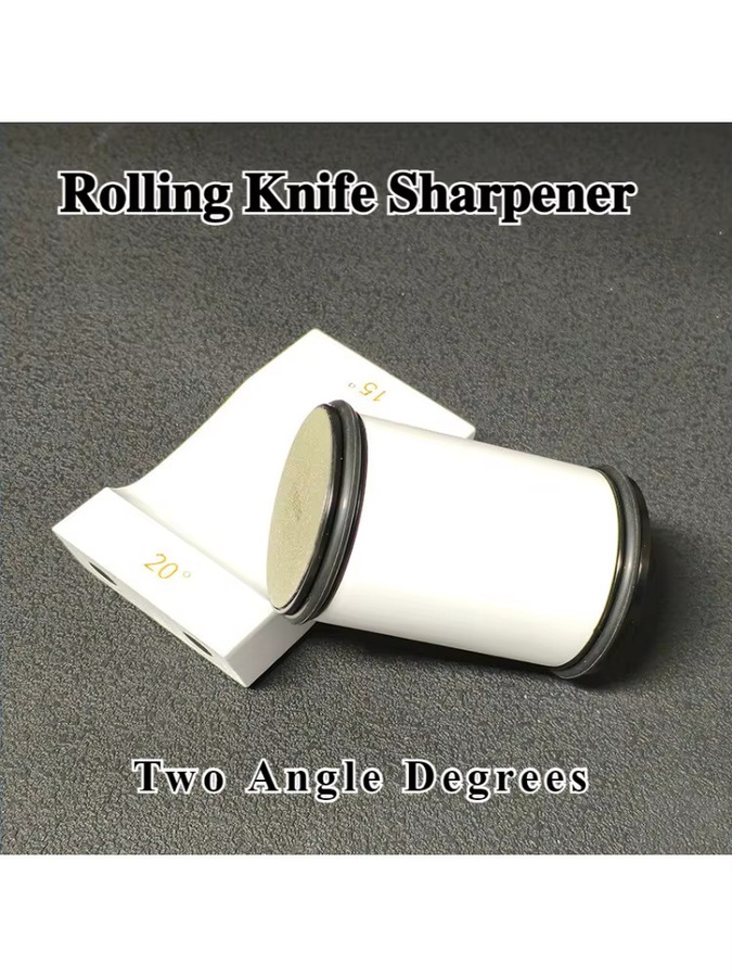 RSCHEF Rollmesserschärfer mit Diamantschleifer und Magnet sowie Holzsockel in Braun und Weiß für 15/20 Grad Winkel - Bild 4