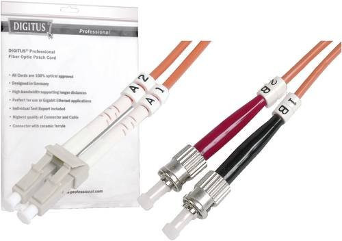 Digitus DK-2531-03/3 Glasfaser LWL Anschlusskabel Multimode OM3 50/125 µm mit 1x LC-Stecker und 1x ST-Stecker, Farbe: Multicolour, Länge: 3,00 m - Bild 1