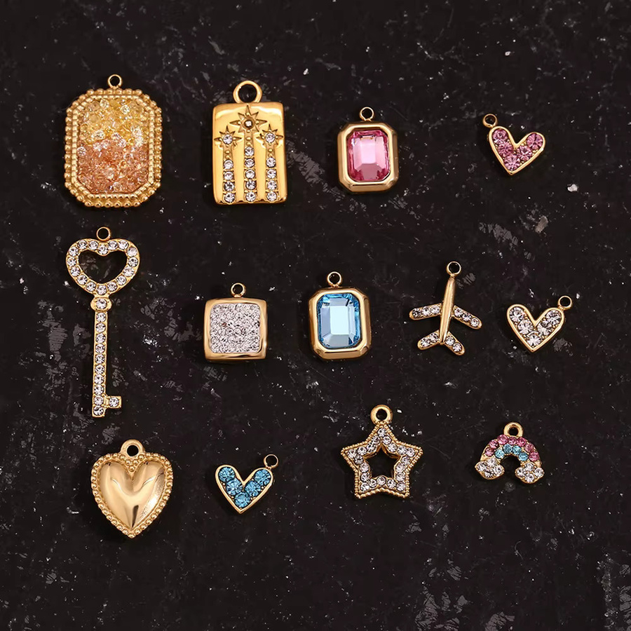 E.B.belle Anhänger Charms, Edelstahl, 14K vergoldet, Perle, Zirkonia - Bild 3