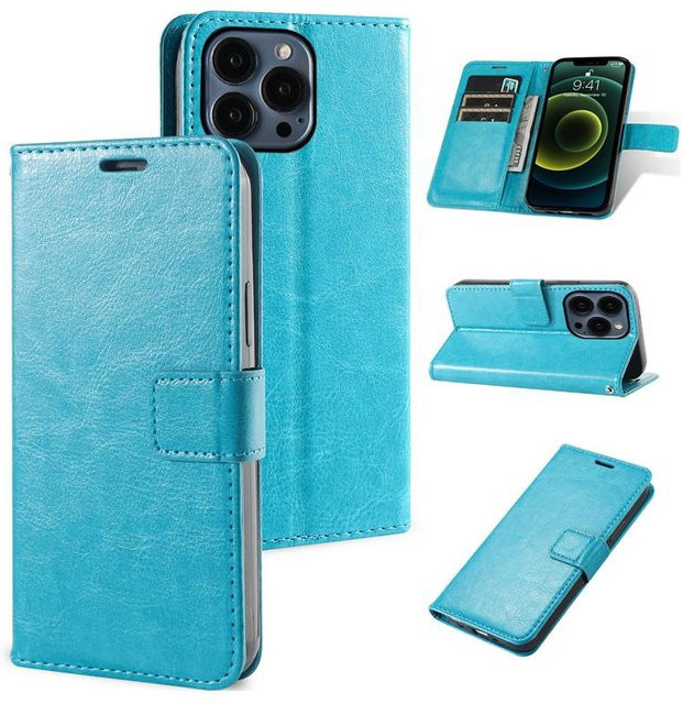 Retro Flip Lederhülle für iPhone in Türkis von shujunjie - Bild 1