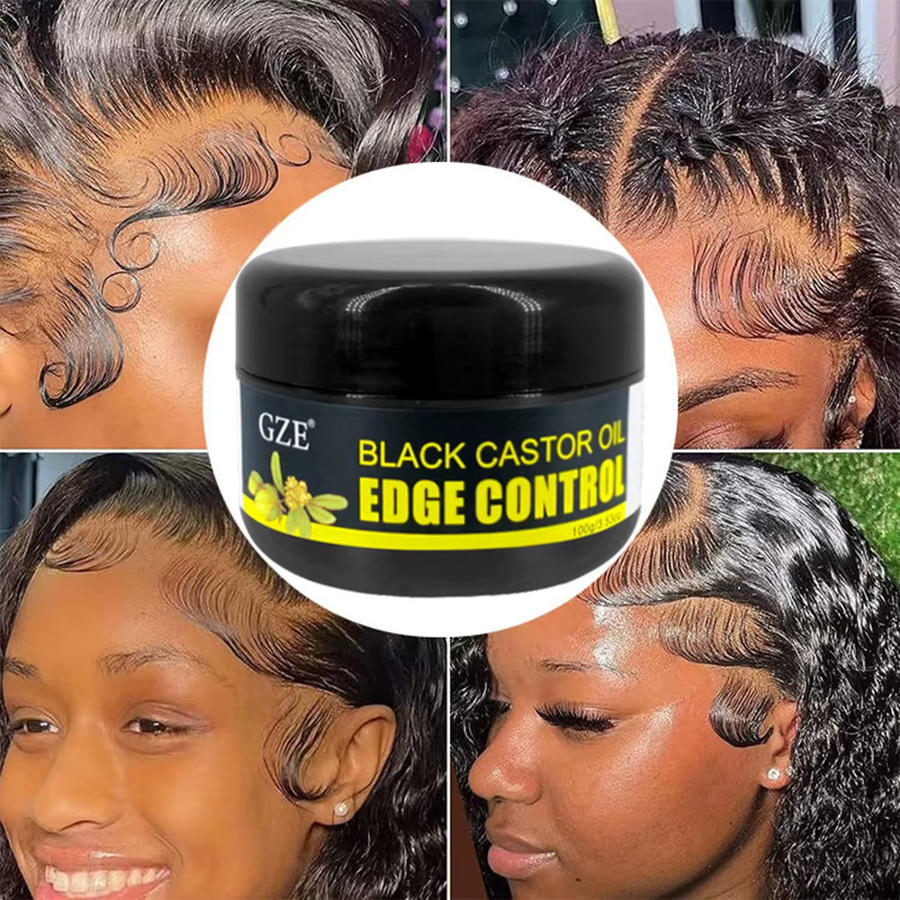 GZE African Black Castor Edge Control Haarwachsgel, Damen, Black Castor Oil & Coconut Oil - Bild 3