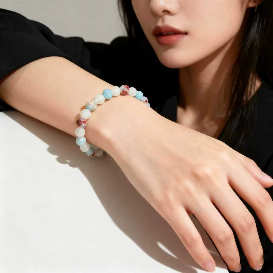 Perlenarmband Halo-Quarz und Ozeansediment, Bunt, Unisex - Bild 2