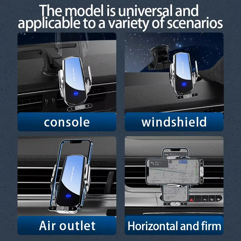 VIKEFON Magnetische Wireless Auto-Ladestation für iPhone und Samsung in Schwarz - Bild 3