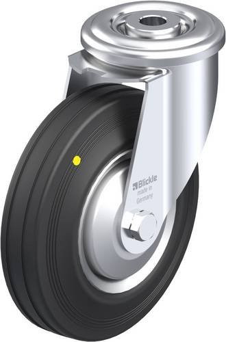 Blickle Lenkrolle LER-VE 125R-EL-FA in Schwarz, Rad-Durchmesser: 125 mm, Tragfähigkeit: 100 kg, verzinkter Stahl - Bild 1