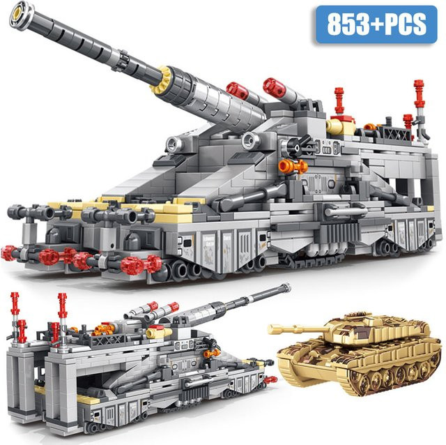 BXA Militärisches MOC Schwerer Gustav, Bausatz, 853 Teile - Bild 1