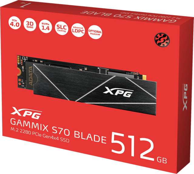 ADATA XPG GAMMIX S70 Blade SSD 512 GB M.2 NVMe PCIe 4.0 x4 Schwarz für PlayStation 5 - Bild 2