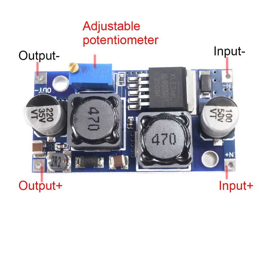 XL6009 3A DC-DC Auto Boost Buck Modul Blau Step Up Down Spannungsregler 3,8-32V bis 1,25-35V für Arduino und Power Bank - Bild 2