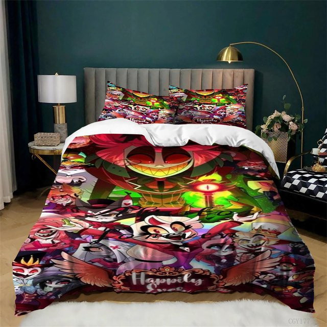 Hazbin Hotel Bettwäsche-Set aus Mikrofaser, 3-teilig, Mehrfarbig, B/H: 135 x 200 cm - Bild 1