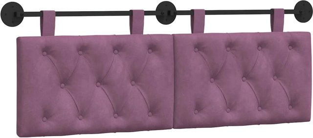 vidaXL Wandmontiertes Polsterpaneel aus Samt in Lila, B/H/T: 130 x 55 x 7 cm - Bild 1