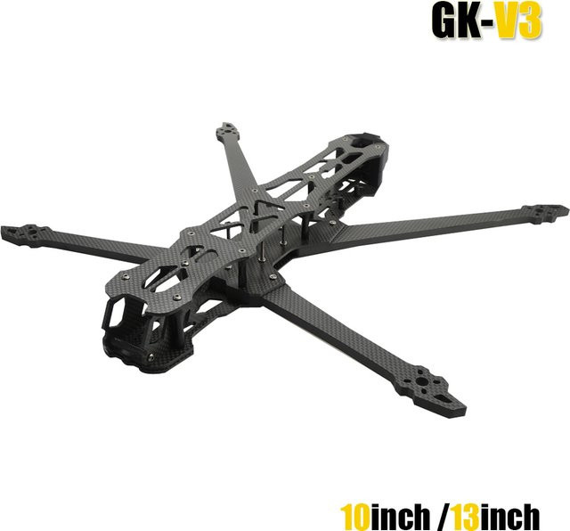 U-Angel-1988 GK-V3 FPV Drone Rahmen Kit aus Kohlefaser in Schwarz für RC Freestyle Long Range Racing Quadcopter - Bild 1