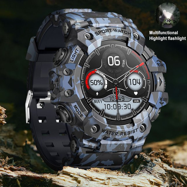 BOXUXING Smartwatch, Herren, Schwarz, Silikon, wasserdicht - Bild 1