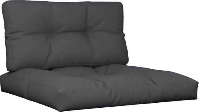 vidaXL Palettenkissen 2-teiliges Set aus wasserabweisendem Polyester in Schwarz - Bild 1
