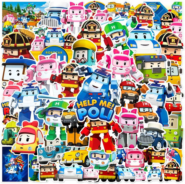 Robocar Poli Graffiti Aufkleber, 50-teiliges Set, multicolour - Bild 1