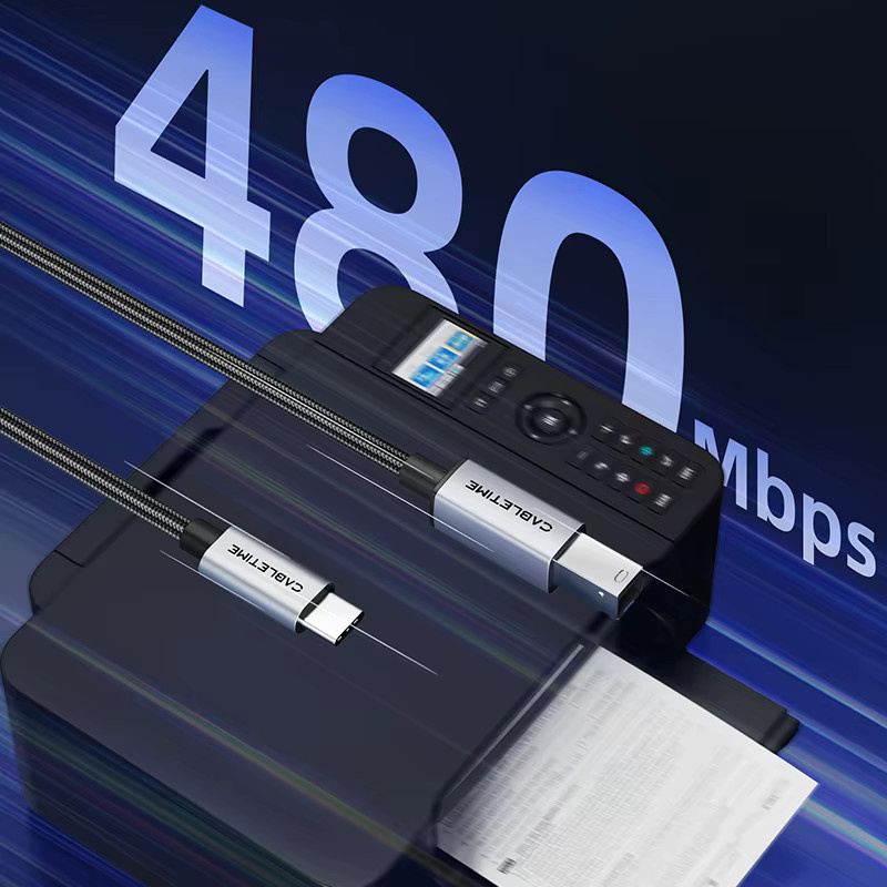 CABLETIME USB-B auf USB-C Datenkabel für Drucker mit 5Gbps Hochgeschwindigkeit - Bild 2
