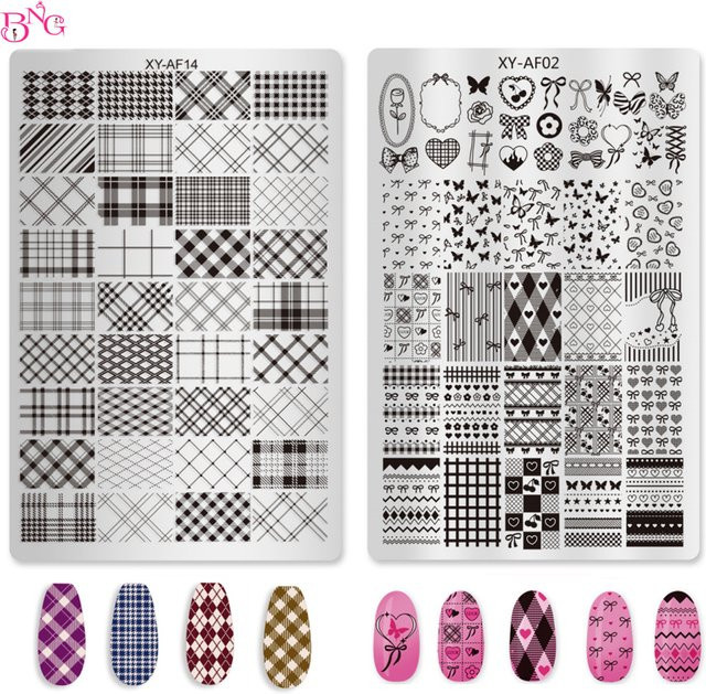 BNG Nagelstempelplatte mit Motiven, Nagelkunst-Schablonen, Unisex - Bild 1
