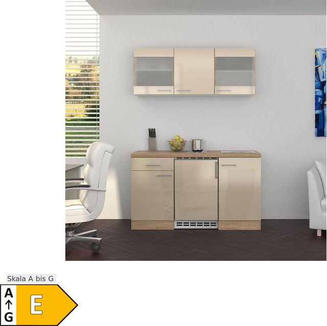 Flex-Well Küchenzeile Nepal in Beige, Breite: 150 cm, Höhe: 82 cm, Tiefe: 57 cm - Bild 1