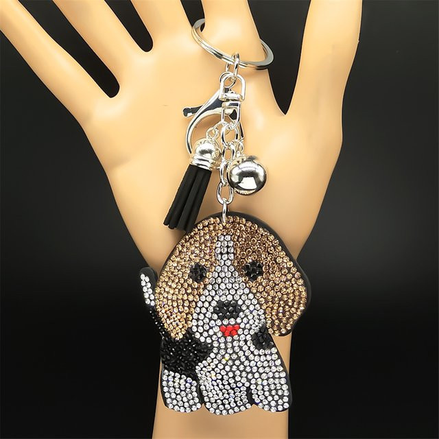 AFAWA Schlüsselanhänger Beagle, Kristall, Quaste, Unisex - Bild 1