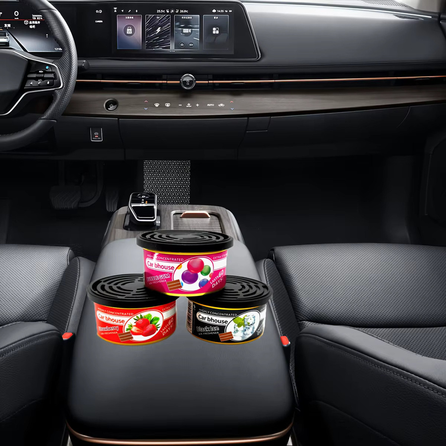 Lcars 4-in-1 Autoduft mit Druckholzduftblöcken aus Pflanzenfaser in Aluminiumdosen und verstellbarer Konzentrationskappe für Auto, Haus und Büro - Bild 2