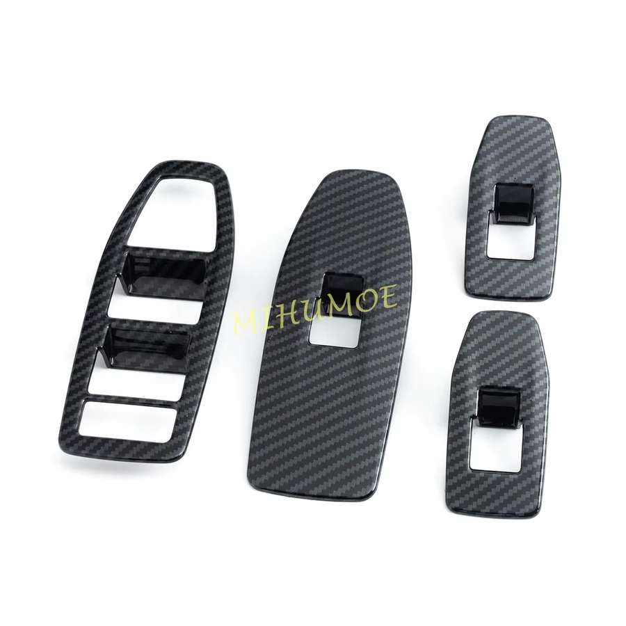 MIHUMOE Carbon Fiber Innen Tür Fenster Schalter Panel Abdeckung Borte in Schwarz für BMW X1 iX1 U11 X2 iX2 U10 2023 2024 2025 - Bild 2